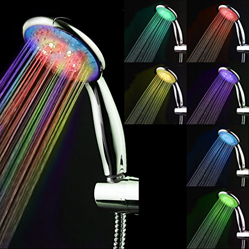 BONADE® LED RGB Handbrause mit Bunte automatische Farbwechsel, ABS Temperaturfühler LED Duschkopf / Brausekopf LD8887-9SR