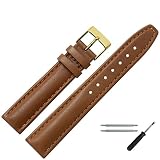 MARBURGER Uhrenarmband 18mm Leder Braun - Werkzeug Montage Set 2891834000220