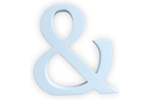 KOPPER-24 Lettres décoratives en Bois Blanc 20 cm 18 cm d'épaisseur Lettres en Bois à Peindre Alphabet Mur pour Les Enfants nom café Anniversaire de Mariage fête Accueil déco Lettre autoportante (&)