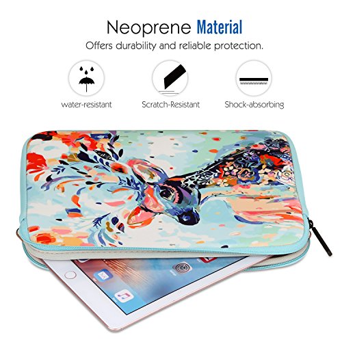 MoKo Universal 9-10″ Sleeve Hülle – Tragbare Neoprene Schutztasche für iPad 1/2/3/4, iPad Air/Air 2, iPad Pro 9.7″, Lenovo Yoga Book 10.1″, Samsung Galaxy Tab E 9.6, Tab A 10.1, Weihnachtsrotwild - 2