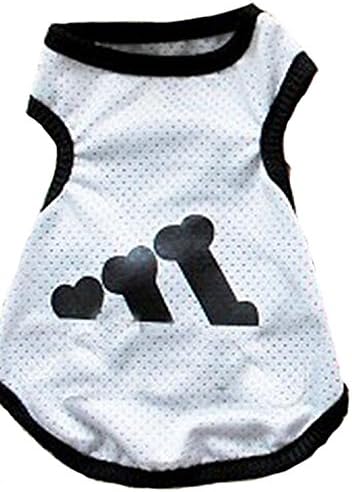Crasy Shop Fashion Pet Summer Vest T-Shirt Dog Puppy Adidog Apparel Sportwear for Small Medium Puppy Dogs Cats (S, Grey)