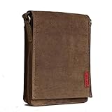 Model: Silverton Kleiner Unisex Messenger-Bag/Herrentasche aus geöltem Buffalo Leder The \'Everyday\' Bag., 19 x 28 x 6, Natural Buckskin