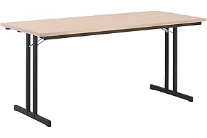 ‎KAISERKRAFT kaiserkraft | Klapptisch | mit extrastarker Platte | Höhe 720 mm | 1800 x 800 mm | Gestell schwarz | Platte Ahorn-Dekor