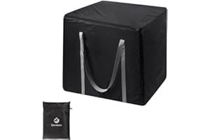 DONKEN Aufbewahrungstasche Gartenauflagen, Wasserdicht Auflagentasche 420D Oxford Gartenpolster Tasche mit Reißverschluss, Schutzhülle für Polsterauflagen Bettdecken Stuhlauflagen Kissen (80x80x90cm)