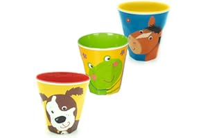 Kilala Die Spiegelburg Melamin Becher Set Freche Rasselbande 3-teilig Hund Frosch Pferd Trinkbecher Geschirr