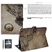 Produktbild BORIYUAN Apple Ipad Air 2 Bluetooth Tastatur (Deutsch Layout) mit PU Leder Hülle Tasche Smart Case im Retrolook (Ipad Air 2 HD Displayschutzfolie und Stylus inklusive) (A12)