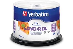 Verbatim DVD Doble Capa DVD+R DL 8.5 GB / 240 min 8x, Full printable White No ID, 50 piezas en caja