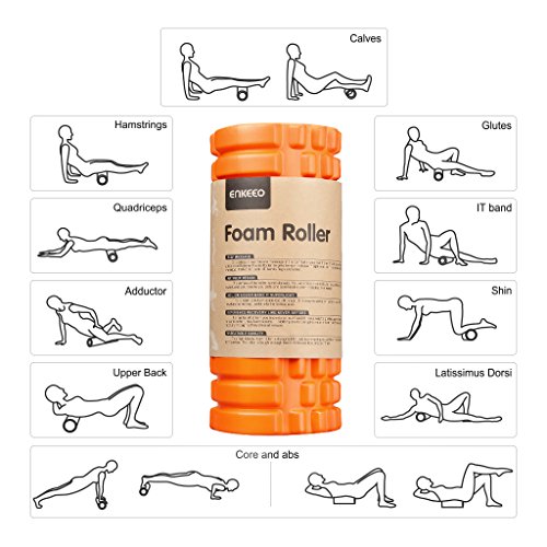 Enkeeo Foamroller / Faszienrolle / Schaumstoffrolle / Foam Roller / Fitnessrolle / Yogarolle / Massagerolle für Faszientraining, Tiefengewebe-Massage, Entspannung, Fitnessstudio, Pilates, Yoga - 2