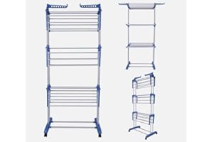 DAFUTA Extra Large Foldable Clothes Airer 4 Tier Indoor Outdoor Washing Laundry Drying Rack Line