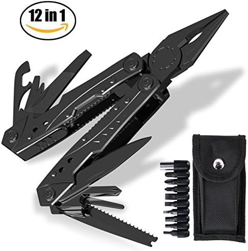 Multitool,Tintec Multi Tools 12-in-1 Stainless Steel Outdoor Folding Multi Pliers
