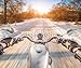 Produktbild Alu-Dibond-Bild 120 x 100 cm: "Biker First-person view. Winter slippery road", Bild auf Alu-Dibond