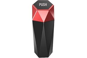 XUEQI Mini Car Trash Can Plastic Metal Car Garbage Trash Can Small Car Little Bin Push Type Automotive Waste Storage Mini Garbage Can Waste Storage,Red Black