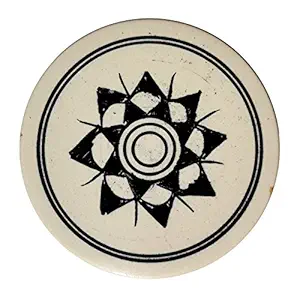 Indiavibes Carrom Board Striker Ivory Color With Design + 1 Wristband Free