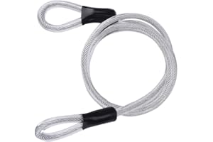 DIOCHE Cable de seguridad, cable de bloqueo de la bicicleta, cadena antirrobo, diámetro 120 cm, 8 m, extensible, cable de acero resistente para candado en U y candado