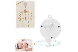 ZERODIS Juguete de campana giratoria con cuna giratoria para bebé, caja de música blanca deportiva con mecanismo de relojería y gancho giratorio