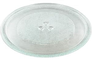 N2 electroitaly Piatto universale per microonde, girevole, in vetro, con 3 fissaggi, da 255 mm