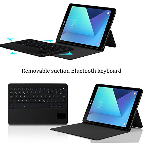Samsung Galaxy Tab S3 9.7 Tastatur [QWERTZ Tastatur]- IVSO mit Standfunction , Abnehmbare Wireless Bluetooth Tastatur Schutzhülle NUR geeignet für Samsung Galaxy Tab S3 9.7 Tablet-PC, Schwarz - 6
