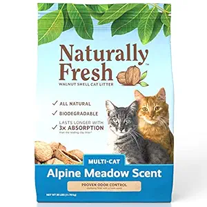 Naturally Fresh Walnut-Based Alpine Meadow Scent Multi-Cat Quick-Clumping Cat Litter, 26-lb bag