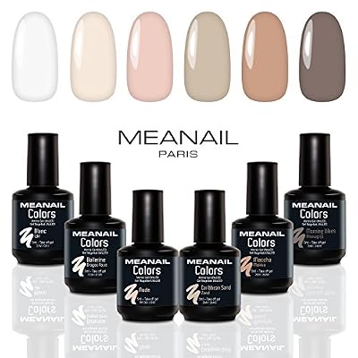 Meanail COFFRET MANUCURE VERNIS SEMI-PERMANENT Coffret NUDE ❤️ 6 VERNIS GEL POLISH 5ml Blanc, Ballerine, Caribbean Sand, Nude, Moccha, Morning Vibes Semi-permanent Nail Art Soak off Nail Polish Vernis gel professionnel Meanail Paris Glamour, professio…