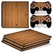 Produktbild Stillshine PS4 Pro Skin Aufkleber Sticker Design Folie schützende Haut Schale für Sony Playstation 4 Pro Konsole & 2 Dualshock Controller (Wood Brown)