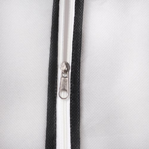 Atmungsaktiver Kleidersack Schutzhülle für Brautkleider / Abendkleider / Anzüge / Mäntel – ca. 180 cm – Reissverschluss – Weiß mit Schwarzer Rahme – Schwarz, KXB105 black - 5