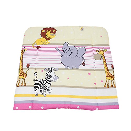 TupTam Baby Wickelauflage Gemustert mit Baumwollbezug, Farbe: Imagine Rosa, Größe: 70 x 70 cm