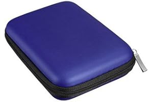 SAMTN Hard Drive Case, 2.5 inch External Drive Storage Carrying Bag, Portable Travel Case Protective Cover Storage Bag (blue)