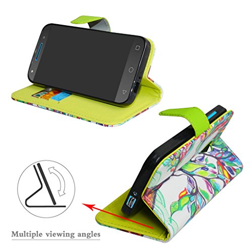 Wiko Harry Funda Mama Mouth PU Cuero Billetera Cartera Monedero Con Soporte Funda Caso Case para Wiko Harry Smartphone Negro