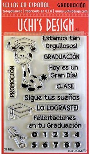 UCHIS DESIGN Spanish Clear Stamp Set Sheet, 4 by 6-Inch, Graduacion 'Graduation' by UCHIS DESIGN