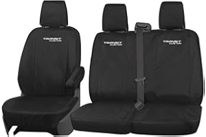 JH AUTOSTORES - 595 TAILORED BLACK FRONT SEAT COVERS HEAVY DUTY & WATERPROOF Fits FORD TRANSIT CUSTOM 2013-2023