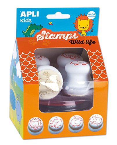 APLI Kids - Caja sellos Animales salvajes con tinta