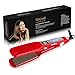 Hair Flat Iron Professional Hair Straighteners Fast Heating 60 Seconds to 230 Degree Wide Nano Titanium Plate LCD Display Temperature Control Red Fairywill