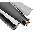HIDBEA One Way Window Film Privacy, Heat Control Mirror Reflective Daytime UV Sun Block House Window Tint, Anti Glare Static Cling Glass Tinting for Home and Office (Black Silver, 44.5×200cm)