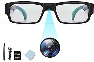 Giurrovo Gafas de video HD 1080P para cámara, cámara espía, videocámara de fotos para reuniones, viajes, deportes (incluye ta