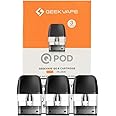 Geekvape Q Pods – Nicotine Free - Compatible with Geek Vape Sonder Q Kit, Wenax Q Kit, Wenax Q Mini Kit, Digi Q Kit, AQ Kit. Replacement Pod, E-Cigarettes - No Nicotine - 3 Pack (0.6ohm)