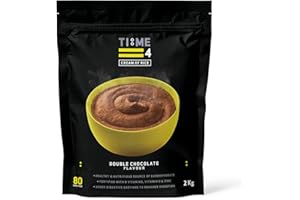 TIME 4 NUTRITION Time 4 Cream of Rice 2kg 80 Servings - Gluten Free Carbohydrate Source + Vitamins, Minerals & Digestive Enzymes - Vegan Friendly Rice Cream – Porridge Alternative (Double Chocolate)