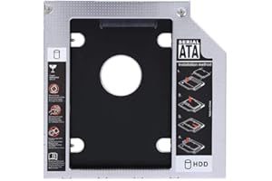 BEWINNER Caja de Disco Duro Carcasa SATA HDD de Aluminio de 9,5 mm Unidad de Disco Duro Adaptador de DVD Óptico Bay Caddy para Computadora Portátil Unidad de Disco Duro SATA de 2,5 Pulgadas, CD-ROM Unidad