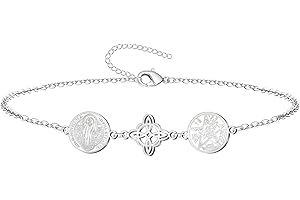 Cotigo Pulsera Nudo de Bruja con Tetragramatón y San Benito en Acero Inoxidable｜Amuleto de Protección y Energía Positiva｜Regalo para Mujer y Hombre
