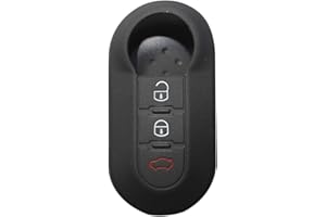 YLC Silicone Car Key Cover, Car Key Protection Case Skin Jacket for Fiat 500 500C Panda Stilo Punto Doblo Grande Bravo Kasten Ducato Minibus etc. 3 Buttons (Black)