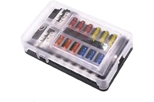 GIDREN Blocs Fusible Lame ATC/ATO, Porte Fusible Voiture ENDARK, Boîte Fusibles Voiture 12 voies avec Indicateur de Bus Négatif pour Voiture, Bateau, Fourgonnette, SUV