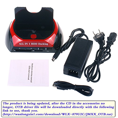 WANLONGXIN WLX-879U2C USB 2.0 zu SATA Festplatte Docking Station mit 2-Port Hub und Kartenleser für 2.5 und 3.5 Zoll Festplatte SSD SATA (SATA I / II / III) - 3