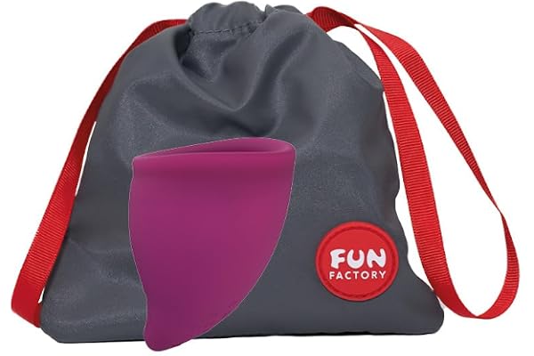 FUN FACTORY FUN CUP SIZE B - 1 Coupe menstruelle de forme ergonomique, Taille B/Grand - Silicone Médical - Avec une pochette (Violet)