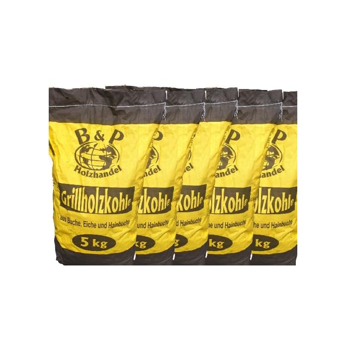 5 X 5kg Sack Holzkohle Im Karton 113kg