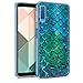Price comparison product image kwmobile TPU Case for Samsung Galaxy A7 (2018) - Soft TPU Silicone Cover - Crystal Clear Back Case IMD Design - Turquoise/Blue/Green