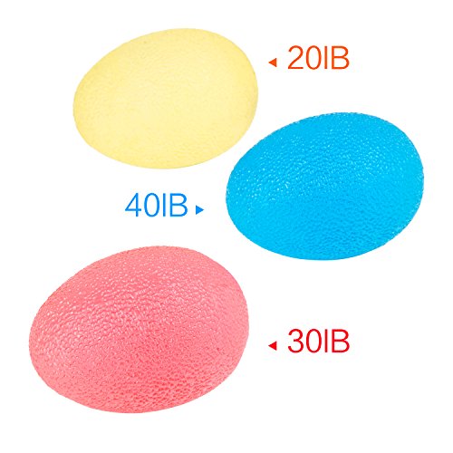UVISTAR Handtrainer Ball Egg Oval Fingertrainer 3er-Set Ei Kleine Therapiebälle für die Hand, Hand Training, Finger Trainer für Fingerkraft Unterarmtraining