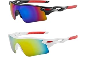MustuVerve 2 Pack Kids Sunglasses for Boys Girls, Stylish UV 400 Protection Eyewear Adults Teens Fashionable Sports Sunglasses Protection Eyewear Childrens for Cycling Running Baseball Golf Outdoor