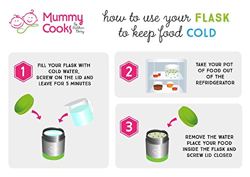 Mummy Cooks – Isoliergefäß, Edelstahl, 300 ml (rosa) – mit gratis Stickers - 6