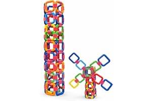 Samkins Sam Links Snap Linking & Construction Toy for Kids 3-6 Years | 68 Pieces | Fine Motor Skills, Pincer Grasp Development & Spatial Awareness | Open-Ended STEM Building | Preschool Learning