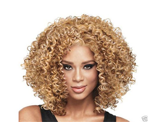 THZ Curly Women's Fashion Hair wigs Blond wig