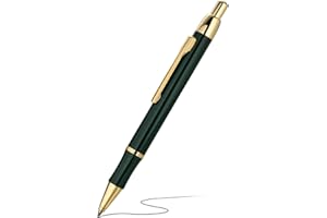 BEILUNER Penna gel di lusso, rivestimento decorativo placcato in oro vero, pennino medio, con scatola regalo